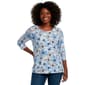 Womens Emily Daniels 3/4 Sleeve Floral Brunnera Blouse - image 1