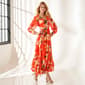 Womens Vivid Aura Long Sleeve Floral Cutout Side Maxi Dress - image 1