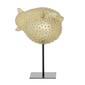 9th & Pike&#174; Gold Coastal Pufferfish Sculpture - 14x7 - image 3