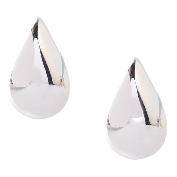 Design Collection Silver-Tone Polished Teardrop Stud Earrings
