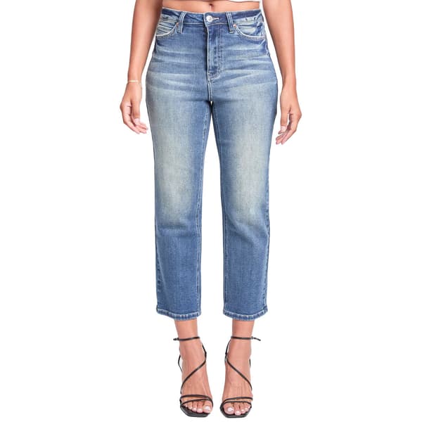 Juniors YMI(R) High Rise Cropped Ankle 27in. Straight Leg Jeans - image 