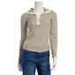 Juniors Wallflower Long Sleeve Manchester Henley Top- Ivory - image 2