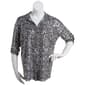 Plus Size Emily Daniels 3/4 Sleeve Foil Medallion Button Down - image 1
