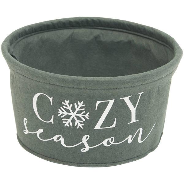Round Felt Tapered Storage Bin - Cozy Season - image 