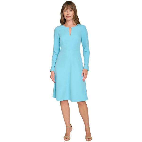 Womens Tommy Hilfiger Long Sleeve Split Neck Scuba Dress - image 