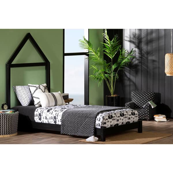 South Shore Sweedi Twin Bed with House Frame Headboard