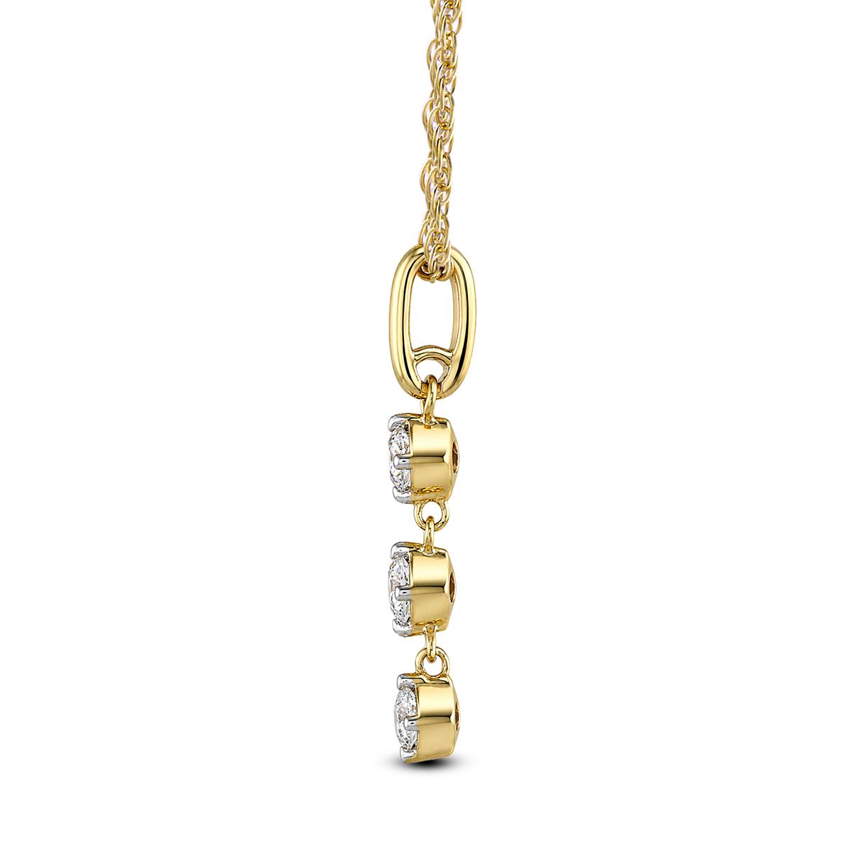 Nova Star® Yellow Gold 1/4ctw. Lab Grown Diamond Line Pendant