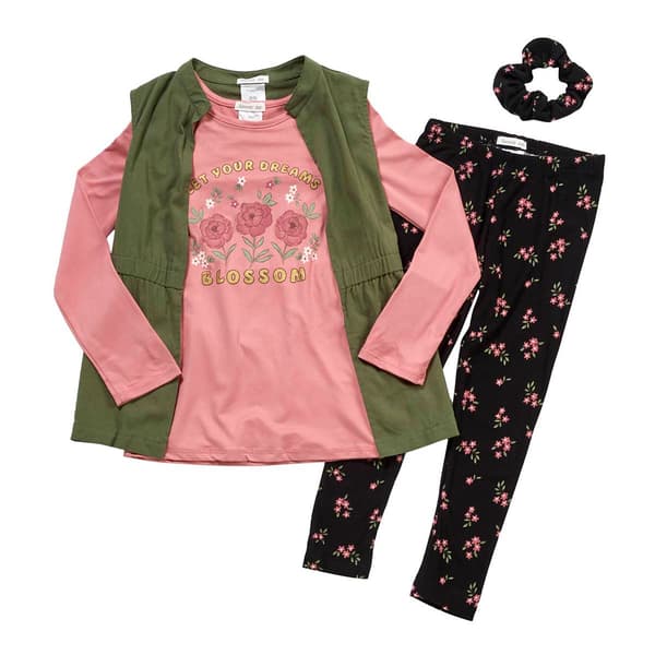 Girls &#40;4-6x&#41; Forever Me 3pc. Dreams Anorak Vest & Leggings Set - image 