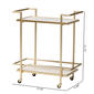 Baxton Studio Louise Glam & Luxe White Marble 2-Tier Wine Cart - image 7