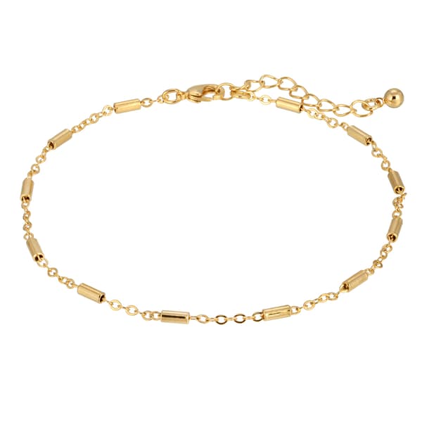 1928 Gold Tone Fine Chain Ankle Bracelet - image 