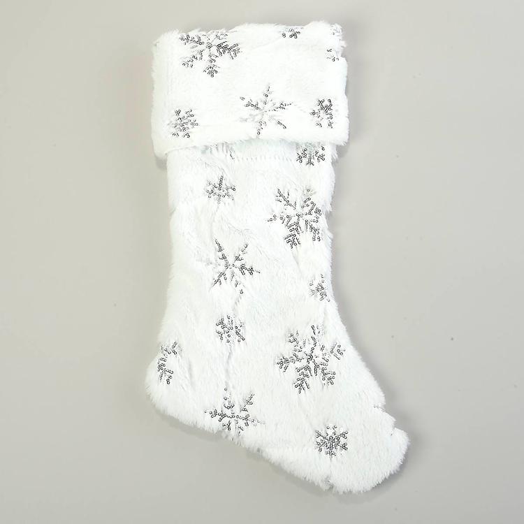 20in. Sequin Snowflakes Stocking