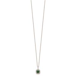 Pure Fire 14kt. White Gold Emerald Halo Pendant