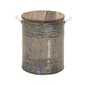 9th & Pike(R) Grey Tin And Wood Farmhouse Stool - image 1