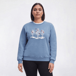 Plus Size Top Stitch by Morning Sun Forest Fleece Sweatshirt