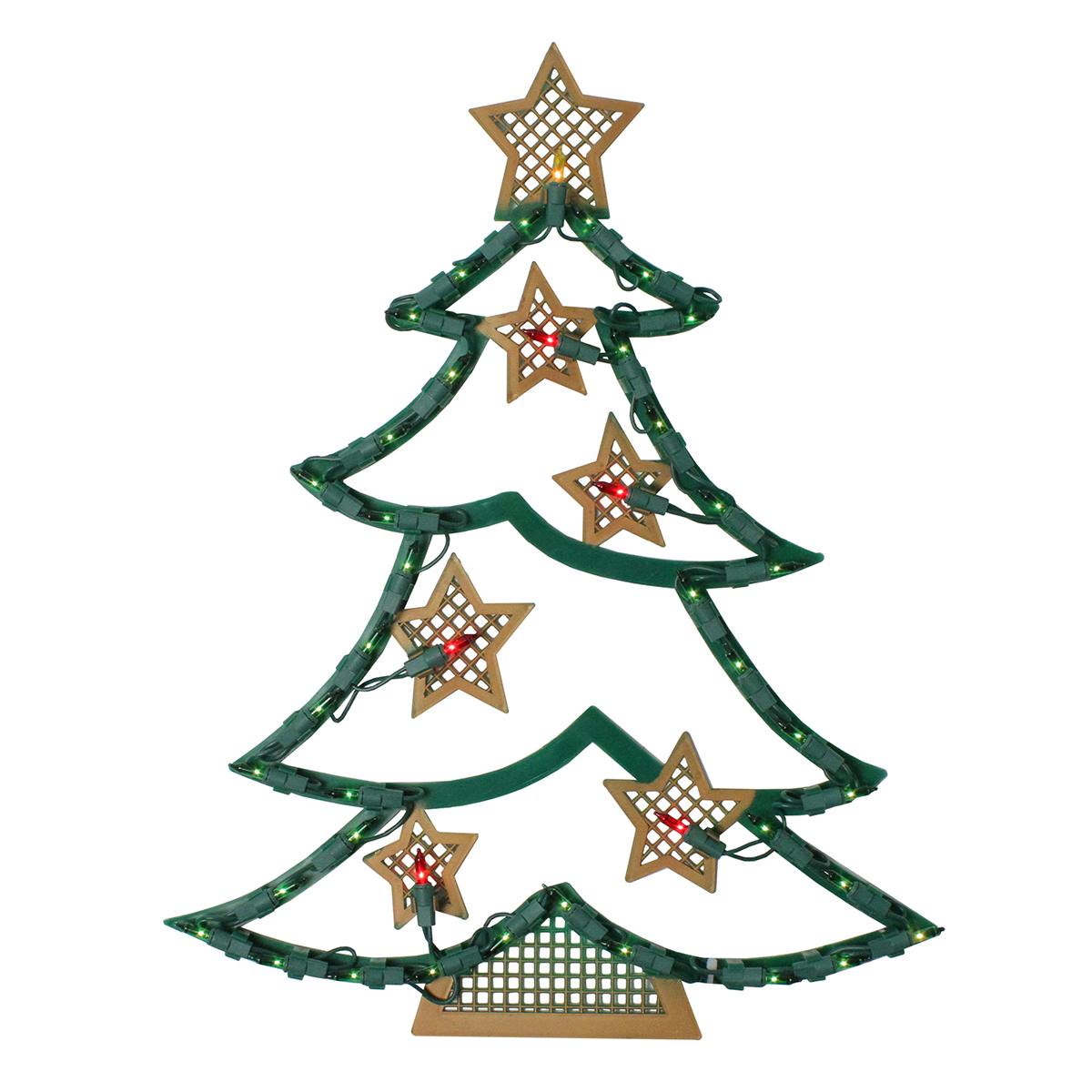 Northlight Seasonal Christmas Tree with Stars Window...
