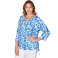 Plus Size Heart''s of Palm Embraceable Blue Brushstroke Blouse - image 3