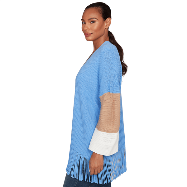 Womens Ruby Rd. Hello Holiday Color Block Rib Knit Cardigan - Boscov's