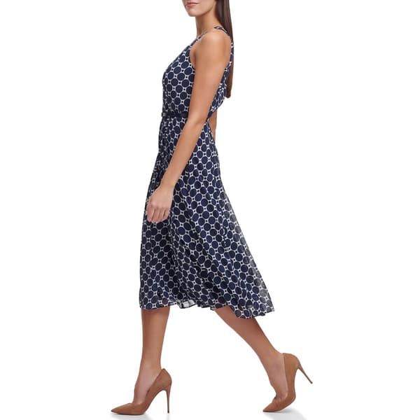 Womens Tommy Hilfiger Sleeveless Halter Neck Chiffon Midi Dress
