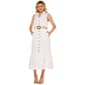 Womens Kathy Ireland Sleeveless Linen Like Ruffle Hem Shirtdress - image 1
