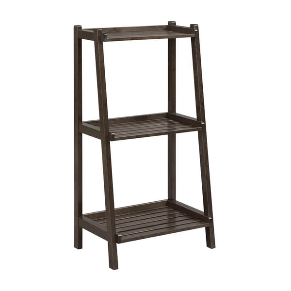 New Ridge Home Goods Dunnsville Wood 3-Shelf Ladder Bookshelf