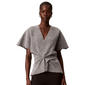 Womens Calvin Klein Short Sleeve Twist Front V-Neck Sweater - image 4
