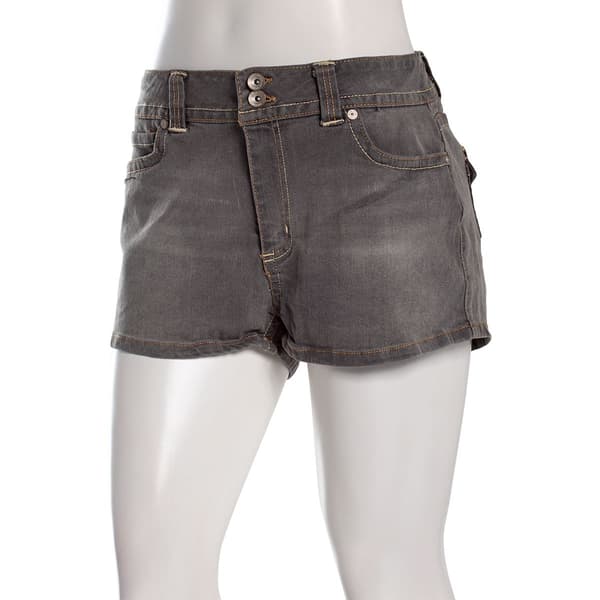Juniors Love Tree 2 Button Denim Shorts - image 