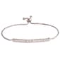 Womens Silver Plated Cubic Zirconia Baguette Adjustable Bracelet - image 1