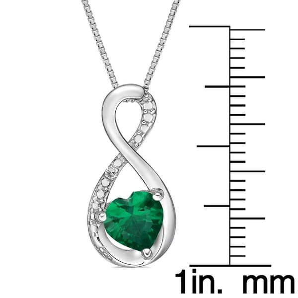 Gemminded Sterling Silver 6mm Emerald Infinity Pendant