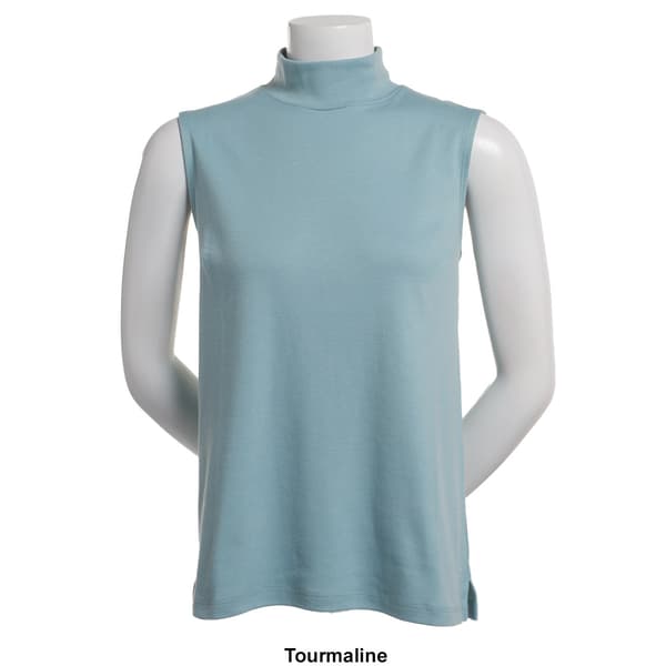 Womens Hasting & Smith Sleeveless Mock Neck Knit Tee