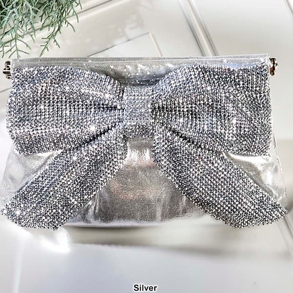 Womens Jessica McClintock Vivienne Bow Clutch Evening Bag