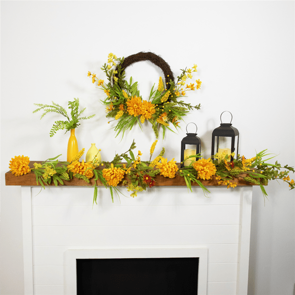 Northlight 5ft. Orange Peony Artificial Fall Harvest Garland