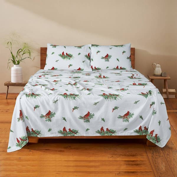EnvioHome Durable Cotton Winter Flannel Cardinal Sheet Set