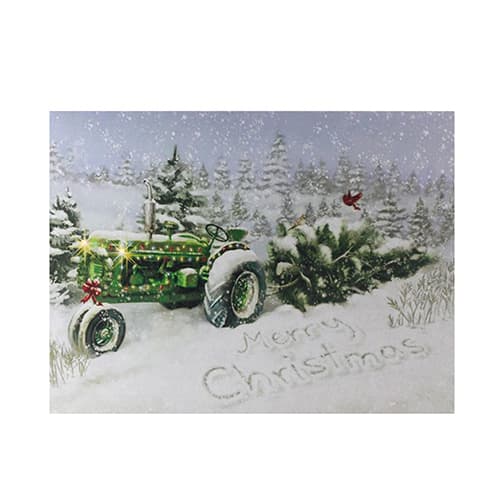 Northlight Seasonal Fiber Optic & LED Holiday Tractor Wall Art - image 
