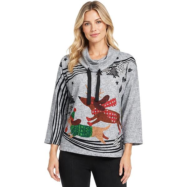 Plus Size Ali Miles Long Sleeve Christmas Dog Hoodie With Drawst - image 