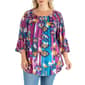 Plus Size 24/7 Comfort Apparel Floral Flare Sleeve Tunic - image 1