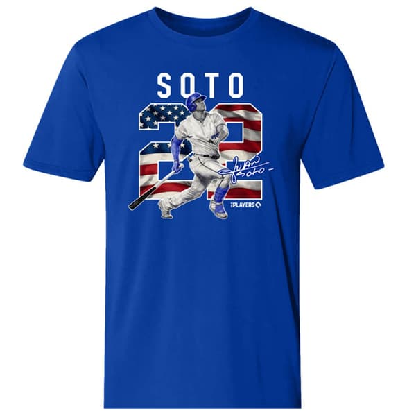 Mens New York Baseball Juan Soto American Flag 22 Tee - image 