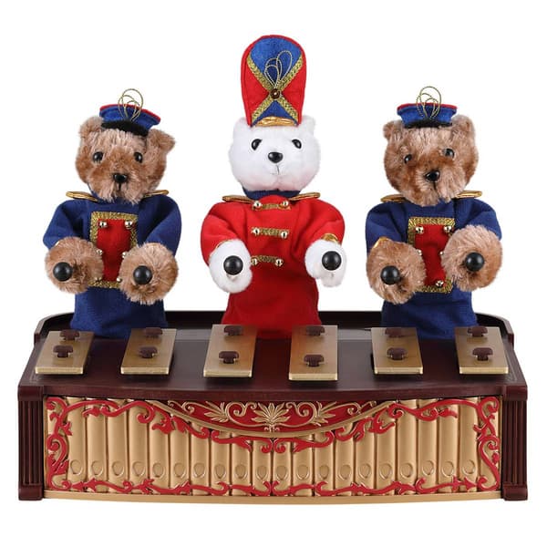 Mr. Christmas 10in. Animated Bandstand Bears - image 