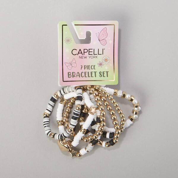 Girls Capelli&#40;R&#41; New York 7pk. FIMO Bracelets w/ Hearts & Stars - image 
