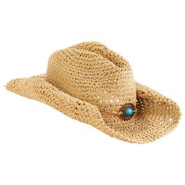 Womens Madd Hatter Crocheted Straw Cowboy Hat