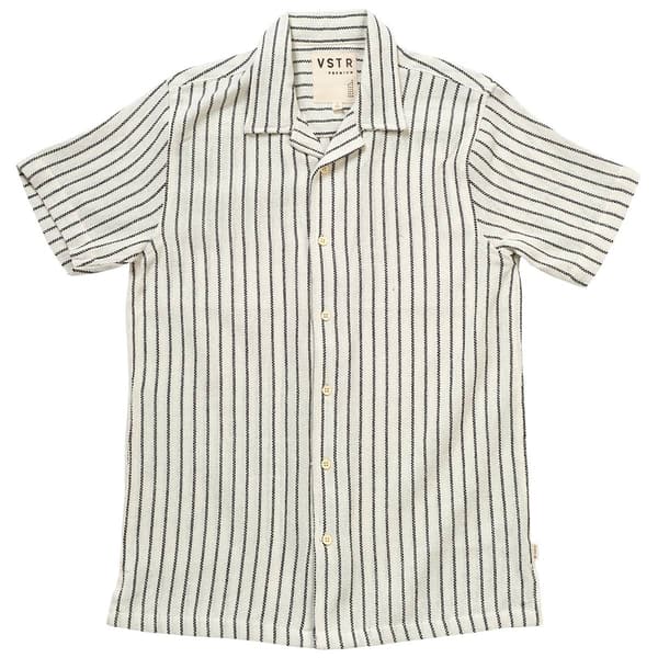 Young Mens VSTR Vertical Mini Stripe Button Down Shirt - Natural - image 
