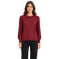 Petites Zac & Rachel Long Sleeve Solid Pleated Sleeve Crewneck S - image 1