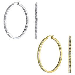 Saffron Silver & Gold Inside Out 40mm Hoop Earrings Set