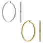 Saffron Silver & Gold Inside Out 40mm Hoop Earrings Set - image 1