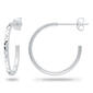 Sterling Silver Diamond Cut 20mm J Hoop Earrings - image 1
