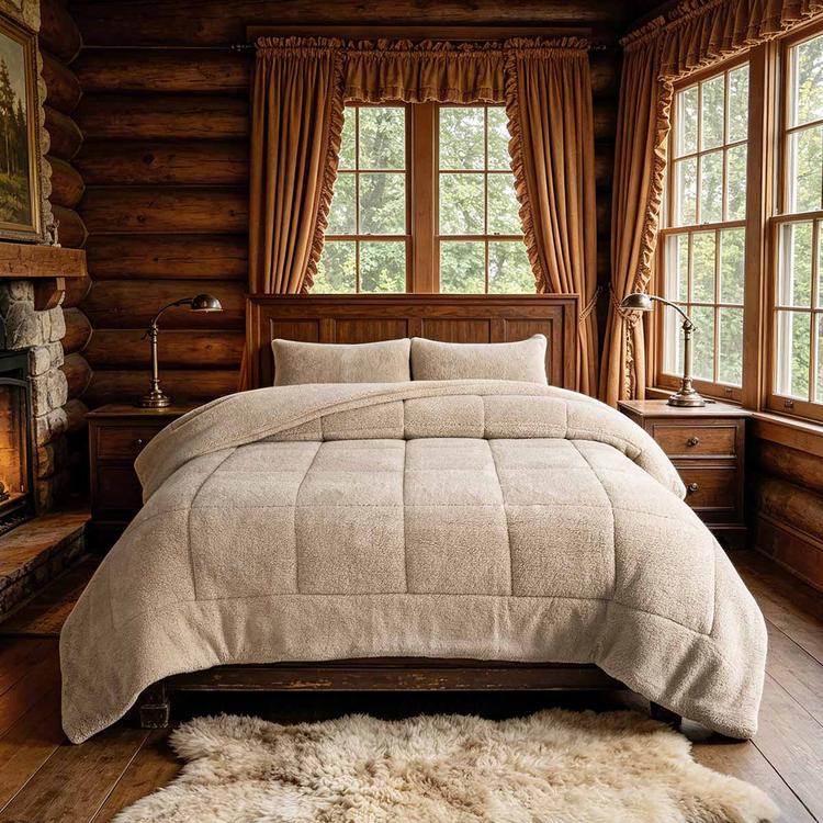 Mountain Ridge 3pc Brown Sherpa Comforter