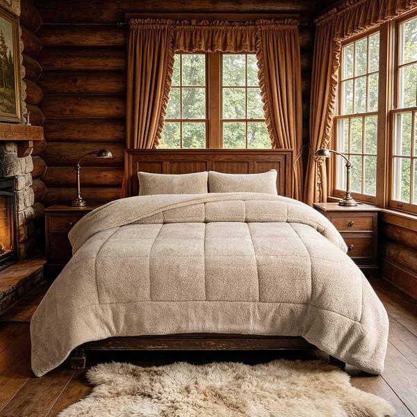 Mountain Ridge 3pc Brown Sherpa Comforter - image 