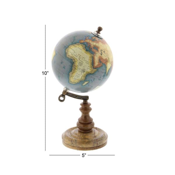 9th & Pike® Brown Marble And Metal Globe