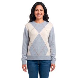 Petite Preswick & Moore(R) Long Sleeve Argyle Sweater