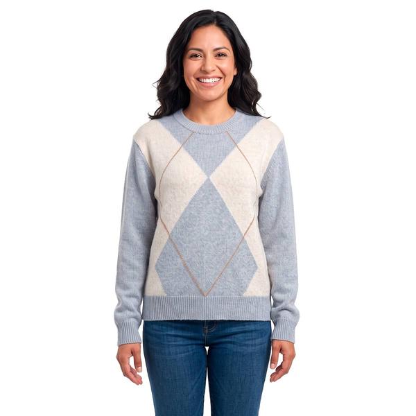 Petite Preswick & Moore(R) Long Sleeve Argyle Sweater - image 