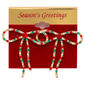 Bow Rhinestone Christmas Earrings - image 2